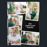 Modern elegant multi photo family stylish black notebook<br><div class="desc">Modern elegant multi photo family stylish elegant design. Ideal thoughtful birthday,  Mothers day,  Fathers day,  or Christmas day gift. Black color can be personalized.</div>