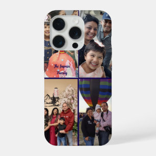 Modern elegant multi photo family stylish  iPhone 15 pro case