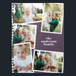 Modern elegant multi photo family stylish purple notebook<br><div class="desc">Modern elegant multi photo family stylish elegant design. Ideal thoughtful birthday,  Mothers day,  Fathers day,  or Christmas day gift. Purple color can be personalized.</div>
