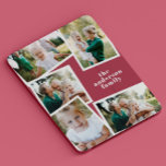 Modern elegant multi photo family stylish red pink iPad air cover<br><div class="desc">Modern elegant multi photo family stylish elegant design. Ideal thoughtful birthday,  Mothers day,  Fathers day,  or Christmas day gift. Modern bright red pink colour can be customized.</div>