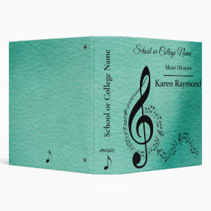 Modern Elegant Music Band Director Personalized  3 Ring Binder