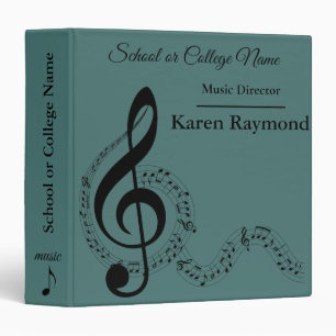 Modern Elegant Music Band Director Personalized 3 Ring Binder