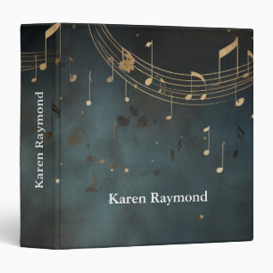 Modern Elegant Music Note 3 Ring Binder
