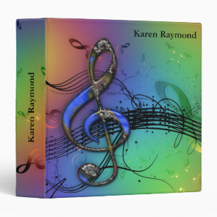 Modern Elegant Music Note 3 Ring Binder