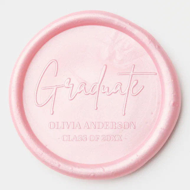 Modern Elegant Name Class Graduate Graduation Wax Seal Sticker | Zazzle
