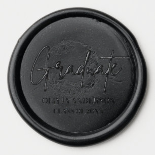 Modern Elegant Name Class Graduate Graduation Wax Seal Sticker