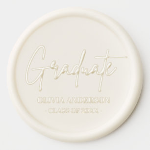 Modern Elegant Name Class Graduate Graduation Wax Seal Sticker