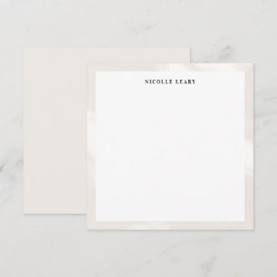 Modern Elegant Name Monogram Dusty Biege Gradient Note Card