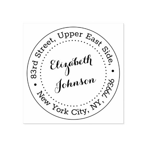 Modern Elegant Name Return Address Personalized Rubber Stamp