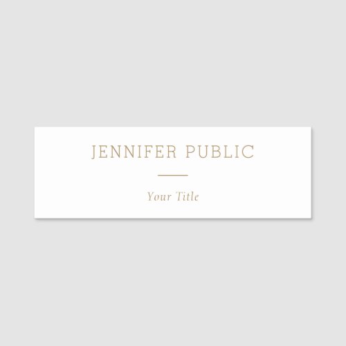 Modern Elegant Name Staff Employee Rectangle Name Tag