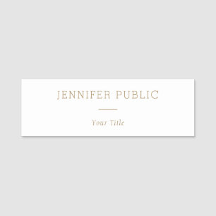 Modern Elegant Name Staff Employee Rectangle Tag
