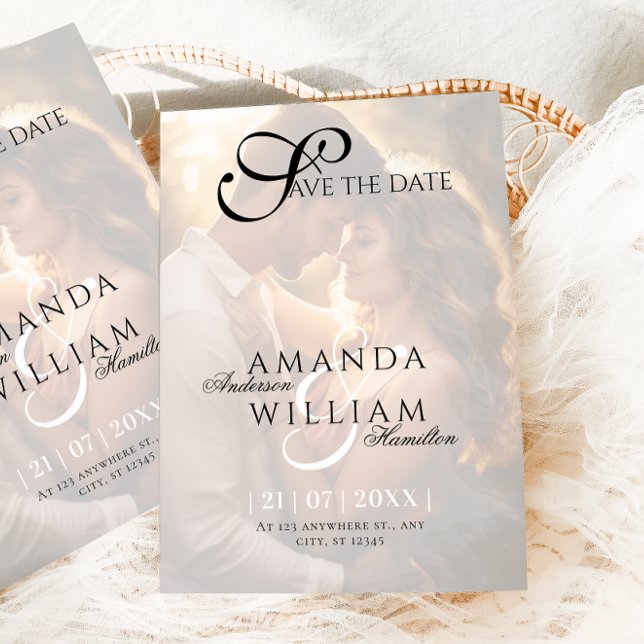 Modern Elegant Names Script Photo Wedding Save The Date (Creator Uploaded)
