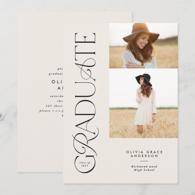 Modern elegant natural typography multi photo (Front/Back)