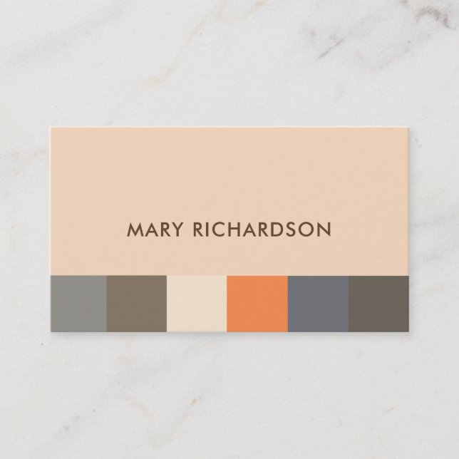 Modern Elegant nature colors pattern professional Business Card (Front)