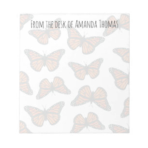 Modern Elegant Nature Simple Monarch Butterflies Notepad