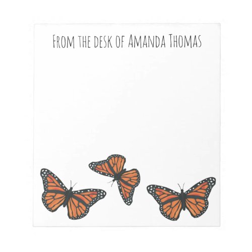 Modern Elegant Nature Simple Monarch Butterfly Notepad