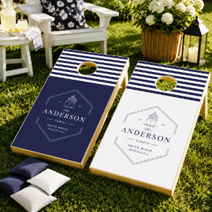 Modern Elegant Nautical Boat Lake House Family Cornhole Set