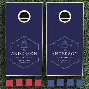 Modern Elegant Nautical Boat LakeHouse Chic Family Cornhole Set