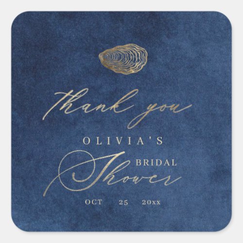 Modern & Elegant Nautical Bridal Shower Square Sticker