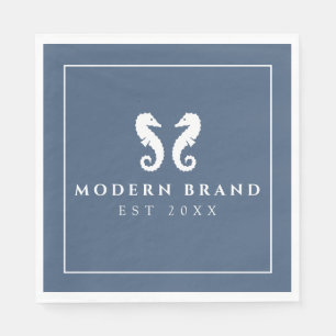Modern Elegant Nautical Seahorse Coastal Brand Napkins