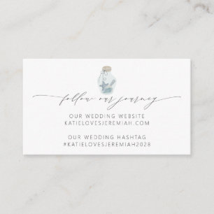 Modern Elegant Nautical Seashell Script Wedding Enclosure Card