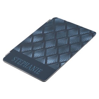 Modern Elegant Navy Blue Art Deco First Name  