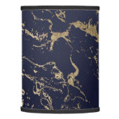 Modern elegant navy blue gold marble pattern lamp shade (Left)