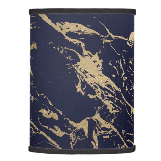 Modern elegant navy blue gold marble pattern lamp shade (Right)