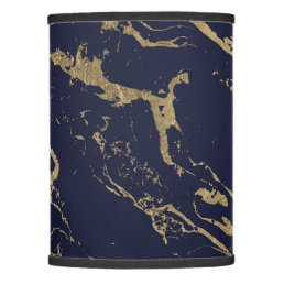Modern elegant navy blue gold marble pattern lamp shade