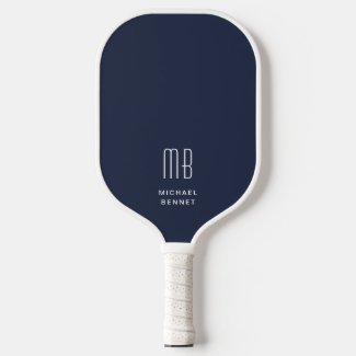 Modern Elegant Navy Blue Monogram