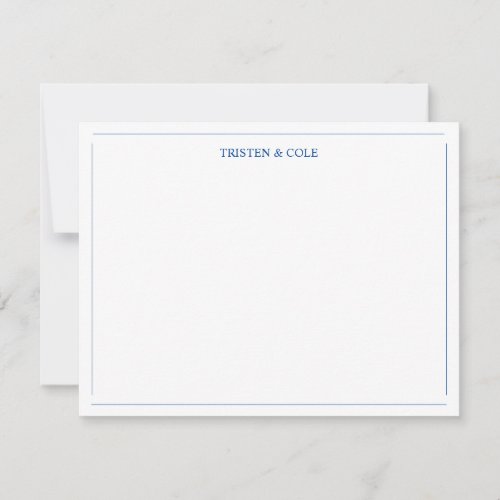 Modern Elegant Navy Blue Note Card