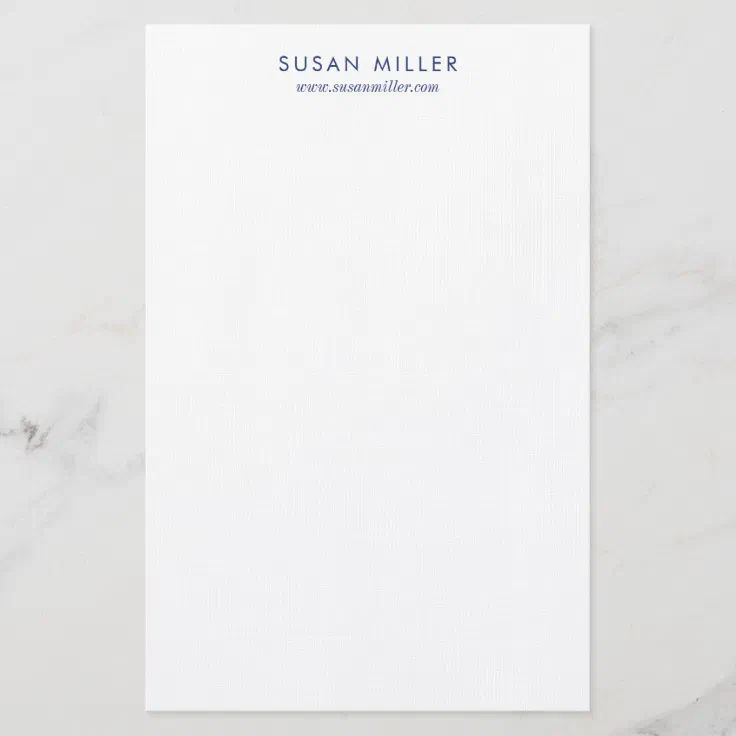 Modern Elegant Navy Blue Personal Stationery | Zazzle