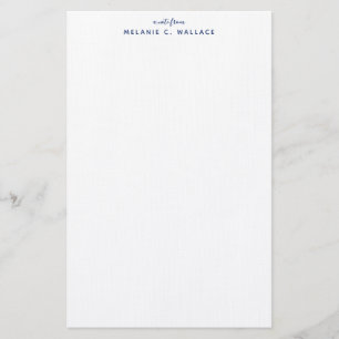 Modern Elegant Navy Blue Personalized Stationery