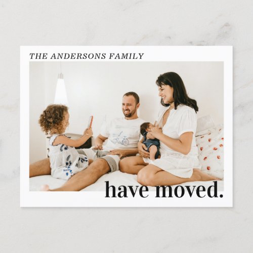 Modern Elegant New Address Photo Moving Announceme Announcement Postcard