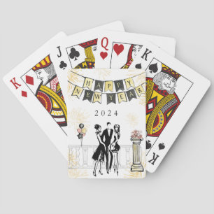 Modern Elegant New Year's Eve Party Poker Cards