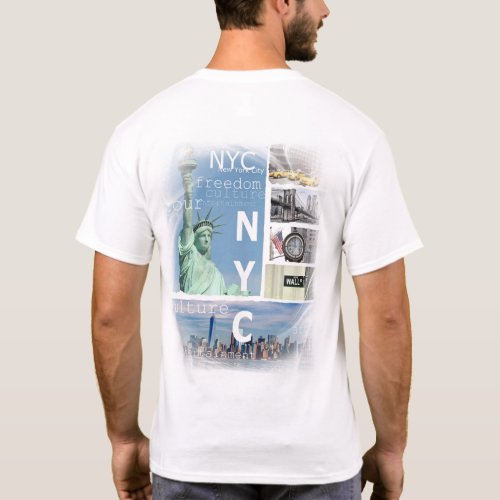 Modern Elegant New York City Manhattan Nyc Liberty T_Shirt