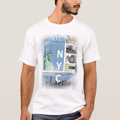 Modern Elegant New York City Manhattan Nyc T_Shirt