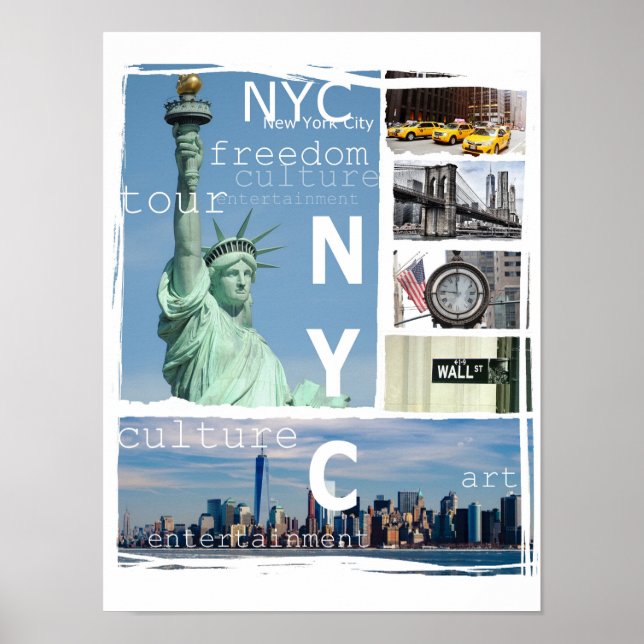 Modern Elegant New York City Nyc Manhattan Poster (Front)