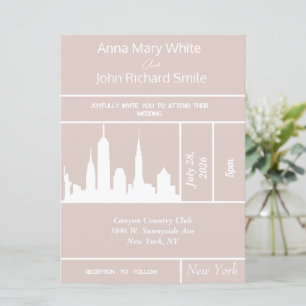 Modern Elegant New York City Skyline Invitation