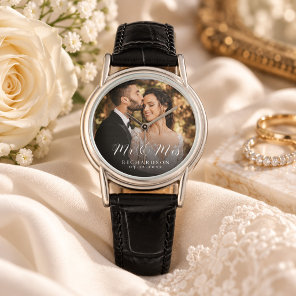Modern Elegant Newly Wedding Photo Anniversary Watch
