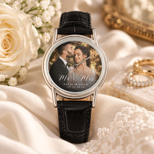 Modern Elegant Newly Wedding Photo Anniversary Watch