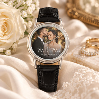 Modern Elegant Newly Wedding Photo Anniversary Watch