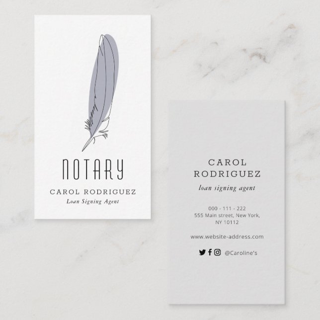 modern elegant notary business card (Front/Back)