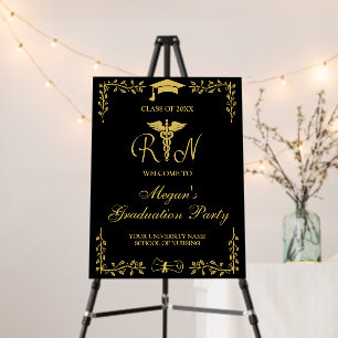 Modern Elegant Nursing School RN Graduation Party Foam Board