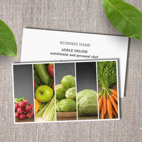 Modern Elegant Nutritionist Personal Chef Business Card