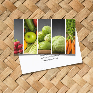 Modern Elegant Nutritionist Personal Chef Photos Business Card