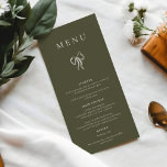 Modern Elegant Olive Green Wedding Dinner Menu<br><div class="desc">Modern Elegant Olive Green Wedding Dinner Menu</div>