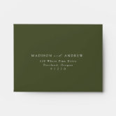 Juniper Green Watercolor A7 5x7 Wedding Invitation Envelope, Zazzle