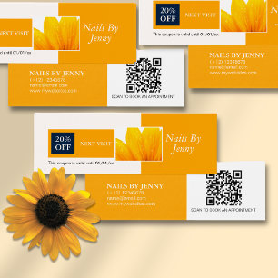 Modern Elegant Orange White Floral Nails Discount