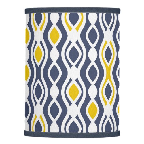 Modern elegant ornament navy blue yellow white lamp shade
